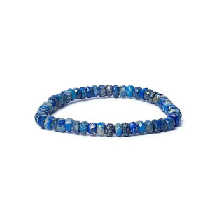 Bracelet lapis lazuli à facette qualité AA élastique | Pieralune