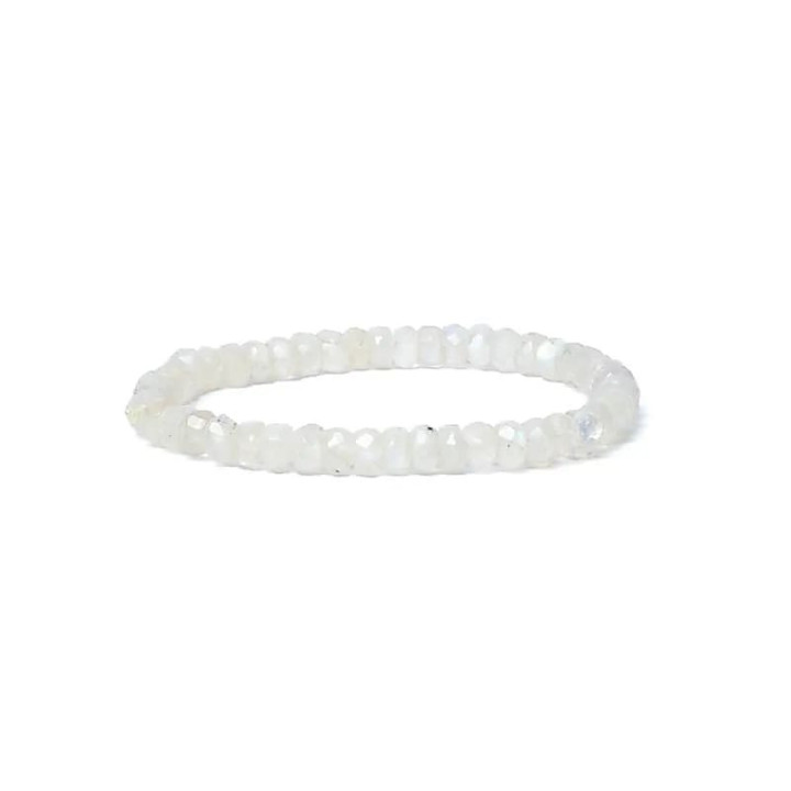 Bracelet pierre de lune arc-en-ciel à facette qualité A... | Pieralune