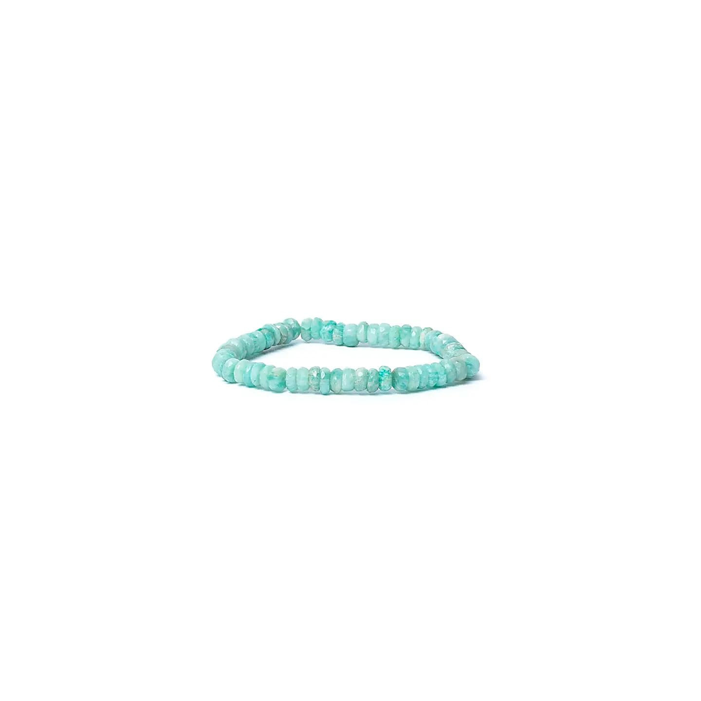 Bracelet amazonite à facette qualité AA élastique | Pieralune