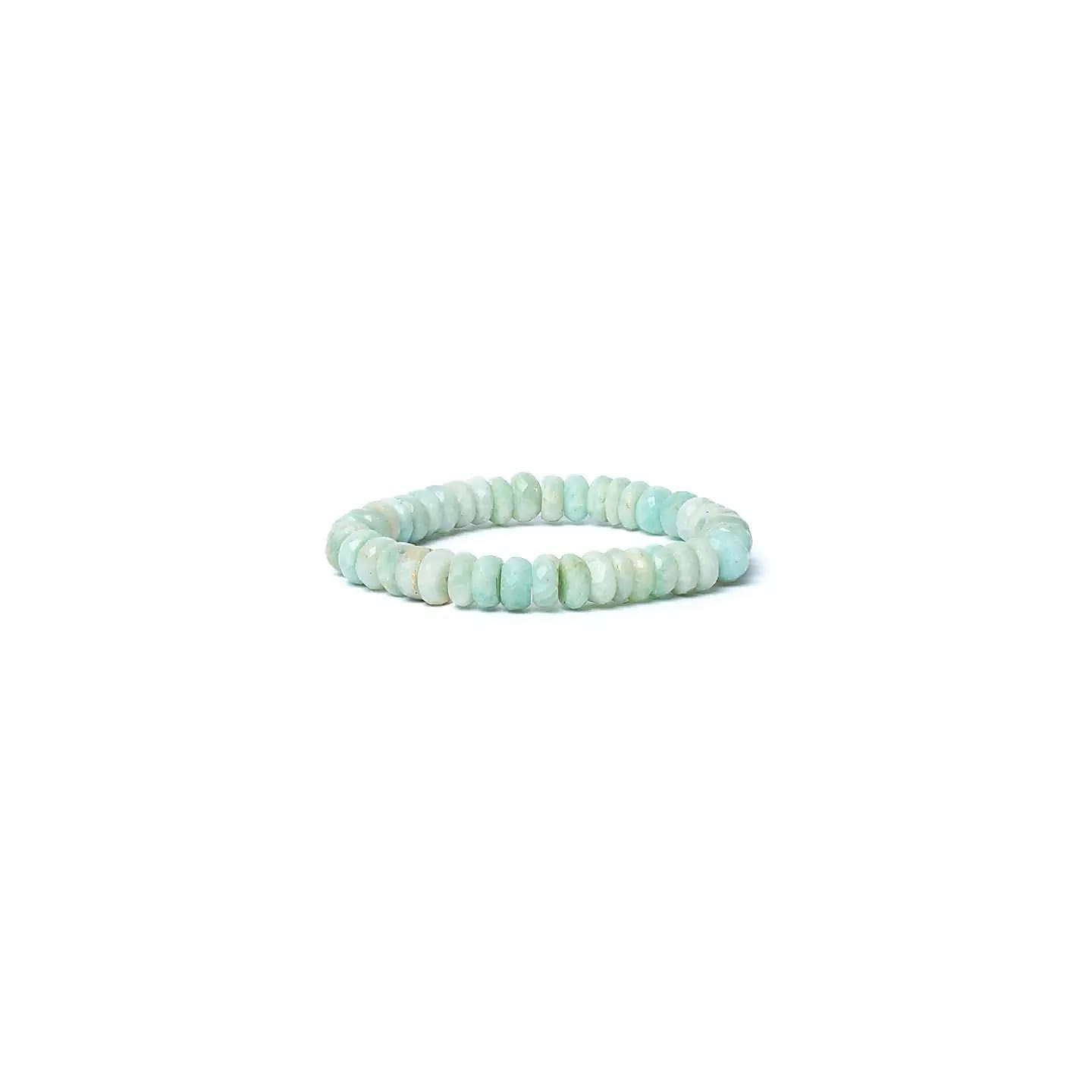 Bracelet amazonite à facette qualité AA élastique | Pieralune