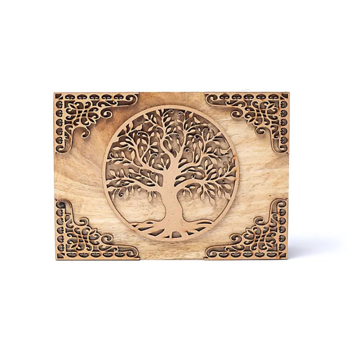 Coffret à tarot arbre de vie bois de manguier | Pieralune