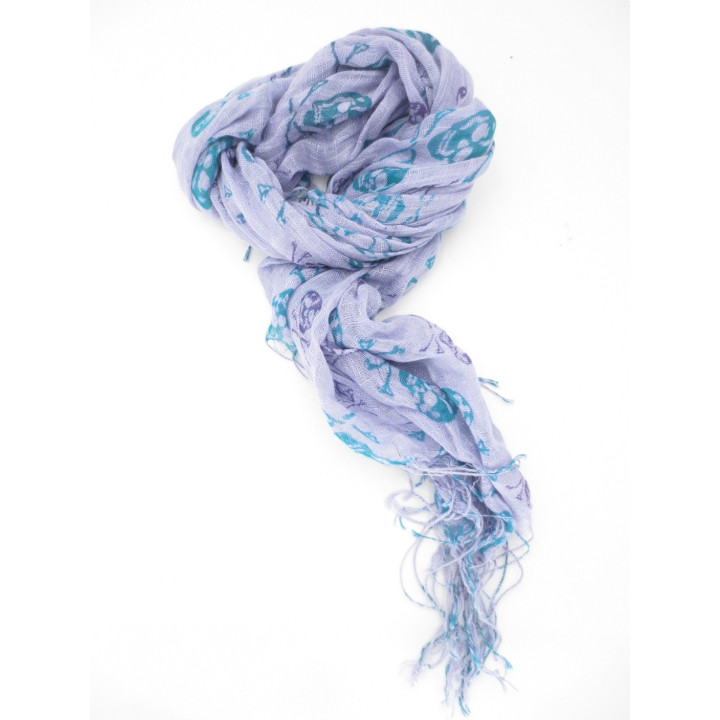 Viscose with skull lilac