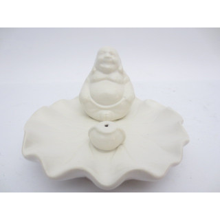Incense holder chinese buddha on a scale white