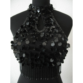 Top with pajettes (black)