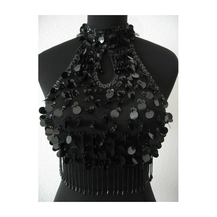 Top with pajettes (black)