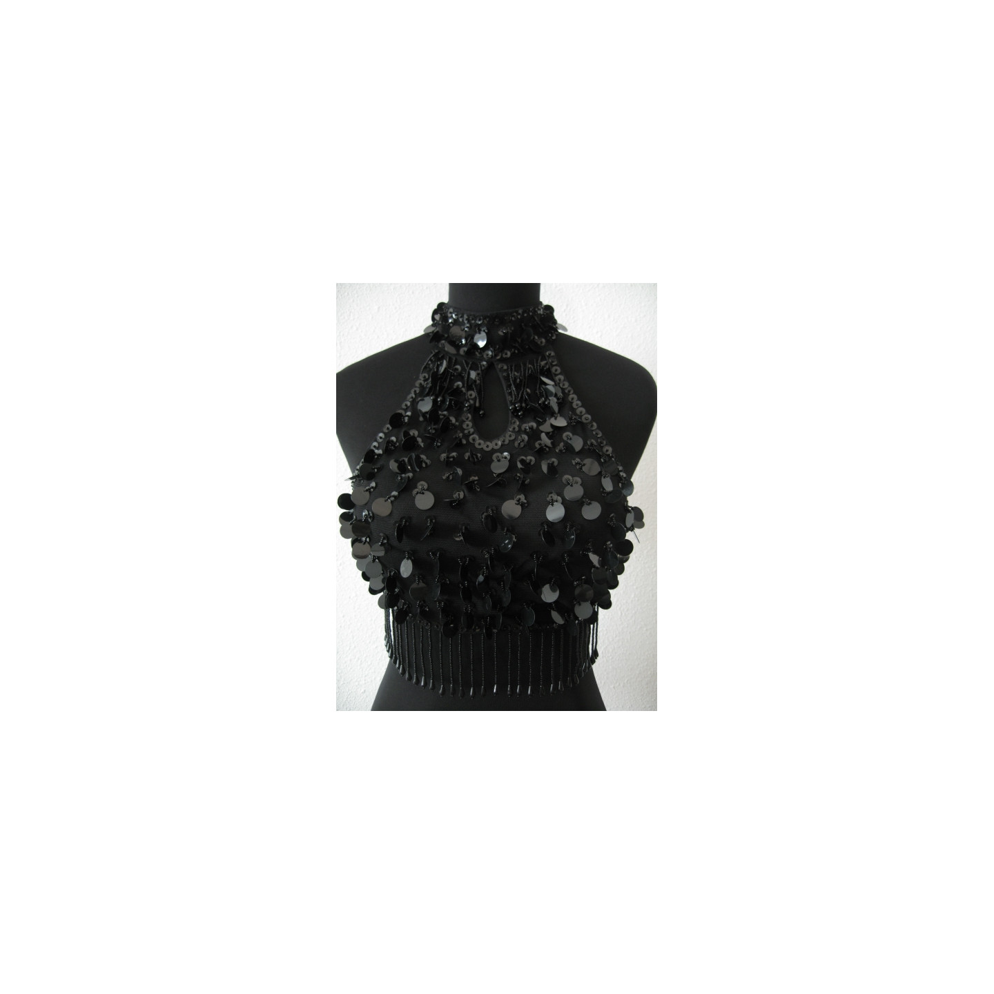 Top with pajettes (black)