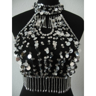 Top with pajettes (silver)