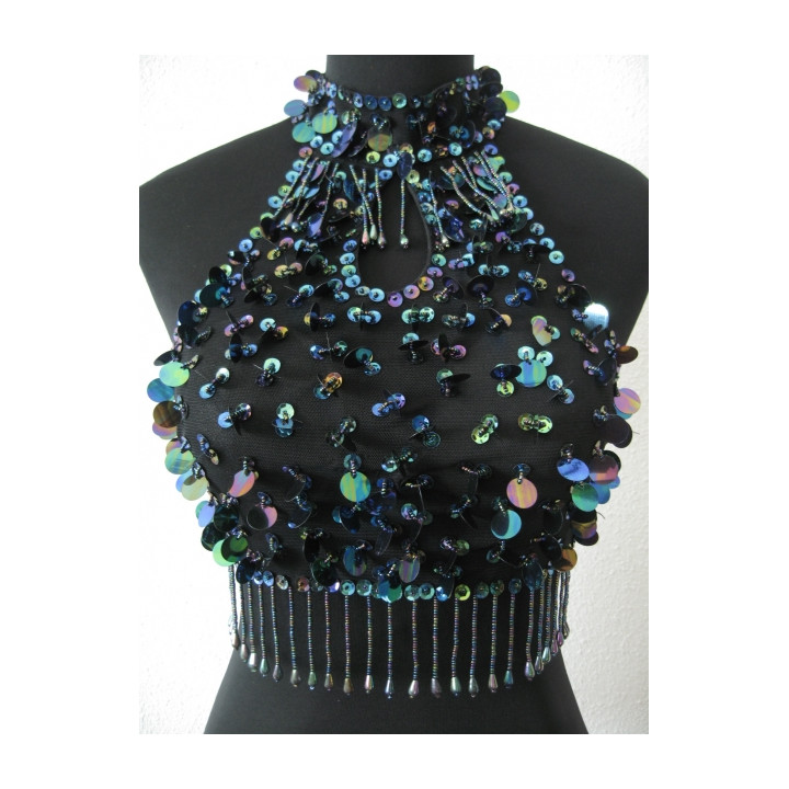 Top with pajettes (mixed)