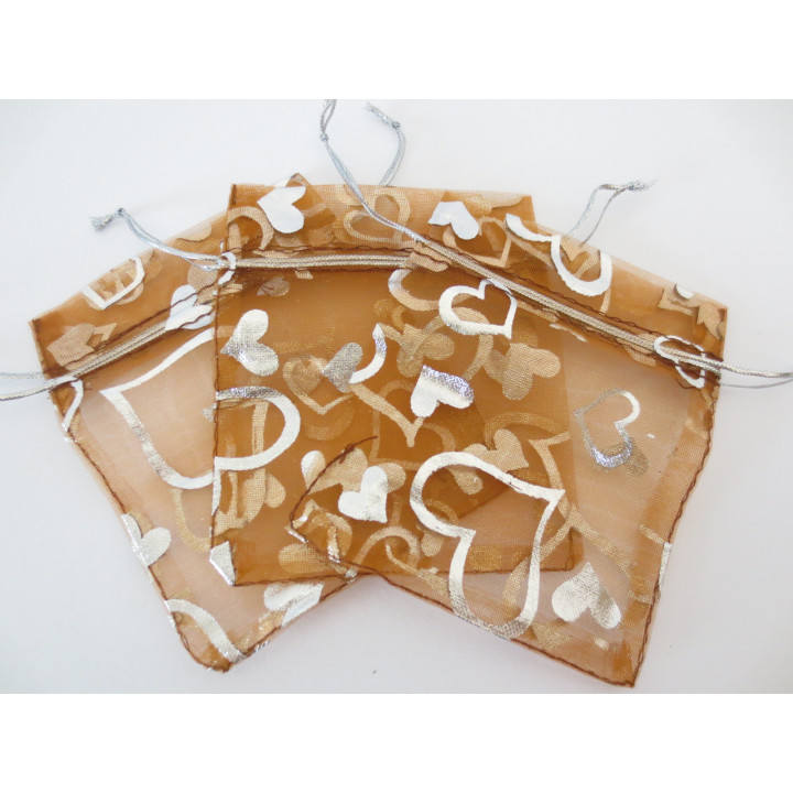 Organza Gifts bag Brown - 10cm x 15cm