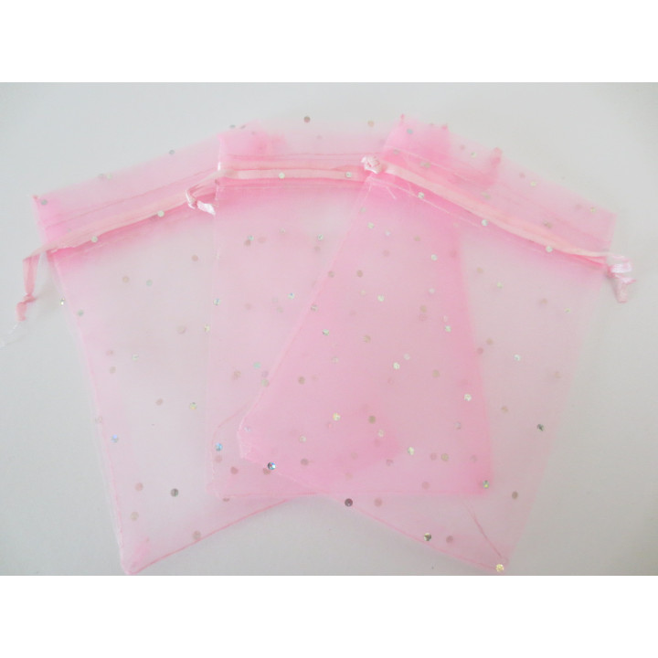 Brilliant Organza bag Pink - 13cm x 20cm