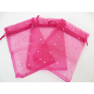 Brilliant Organza bag Fuchsia - 10cm x 15cm