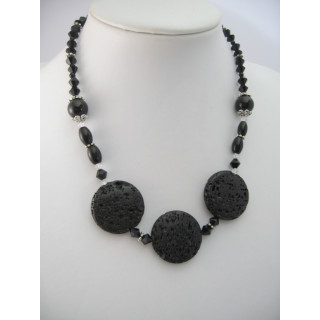 Lavastone Necklace with 3 amulets