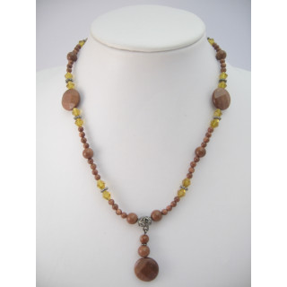 Goldstone amulet necklace