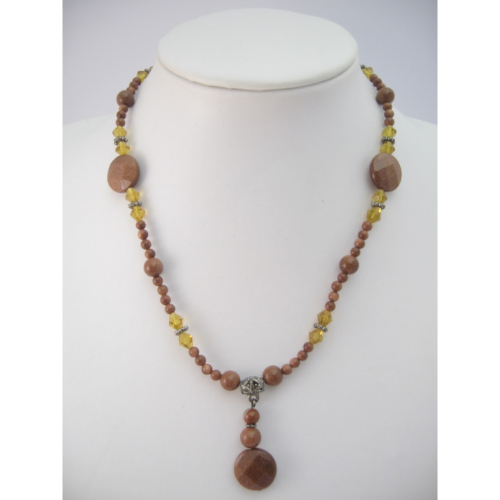 Goldstone amulet necklace