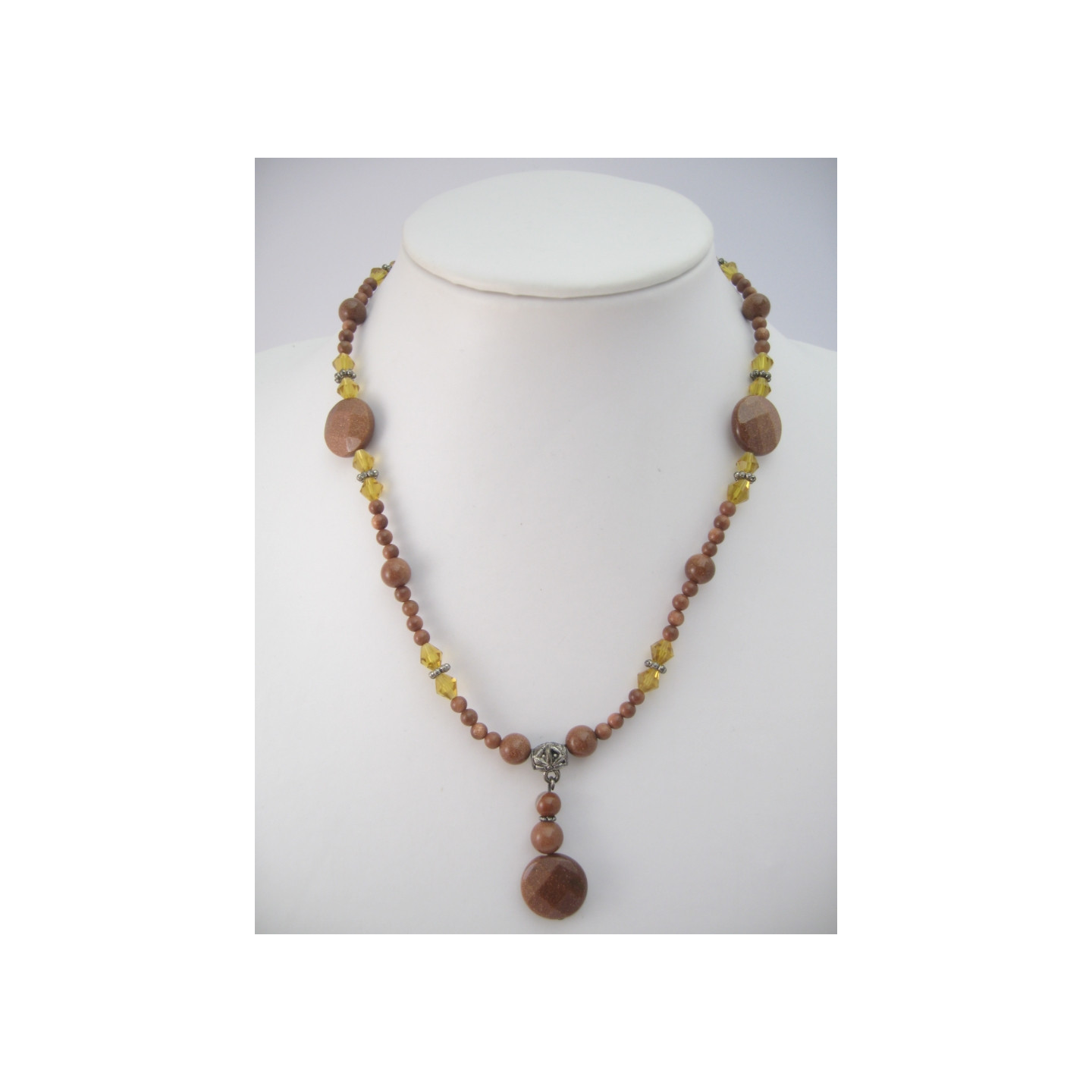 Goldstone amulet necklace
