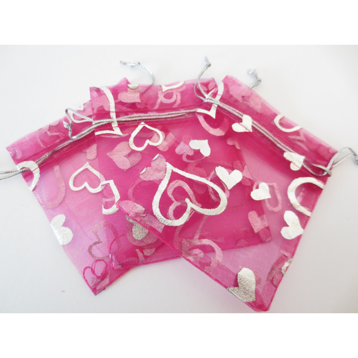 Organza Gifts bag Fuchsia - 13cm x 20cm