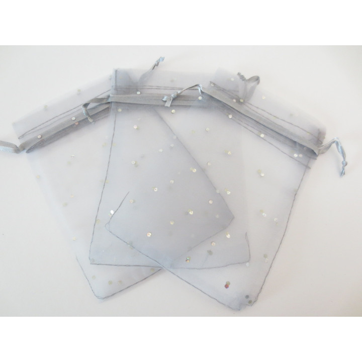 Brilliant Organza bag Silver - 13cm x 20cm