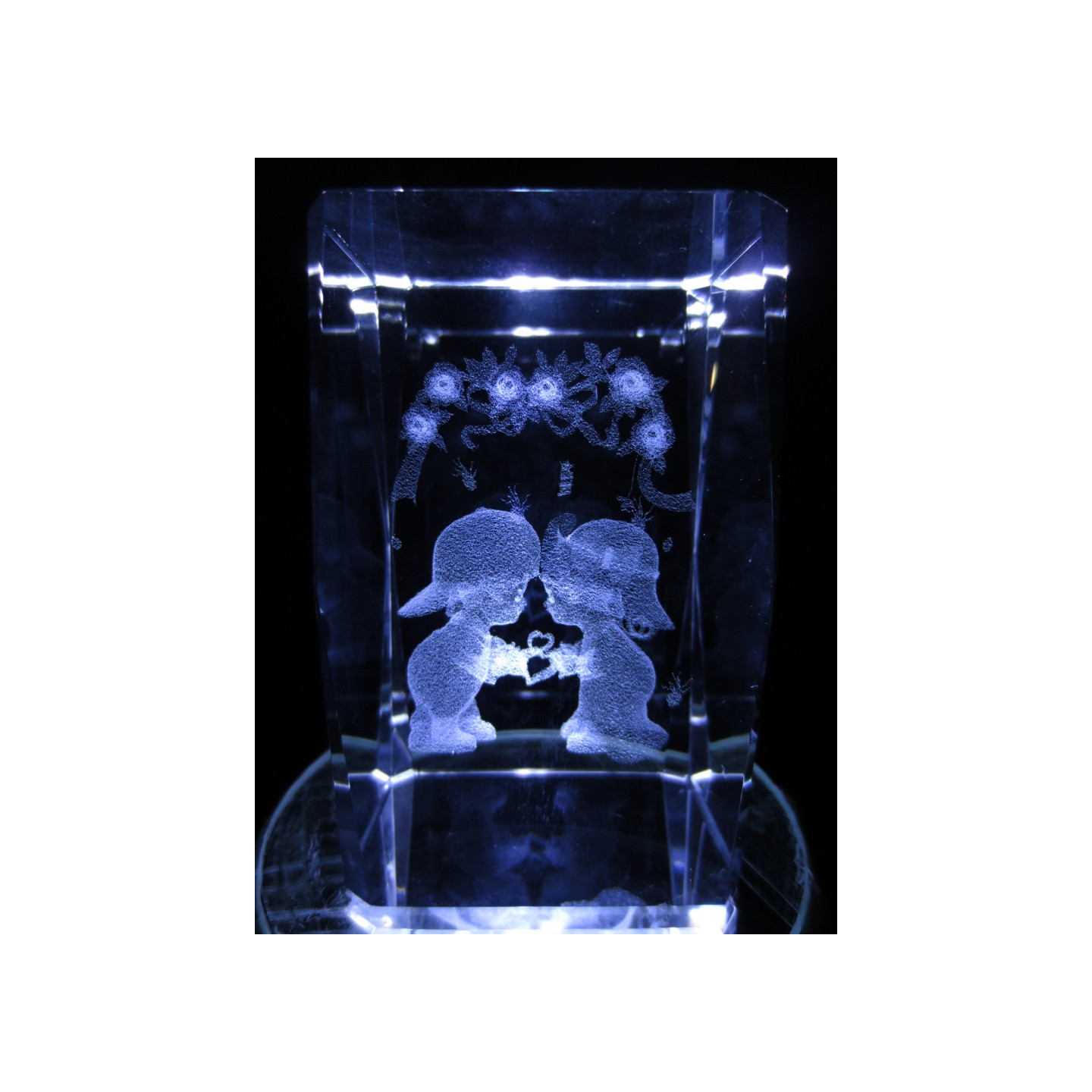 3D Crystal Laser Engraving Block – Cute Couple