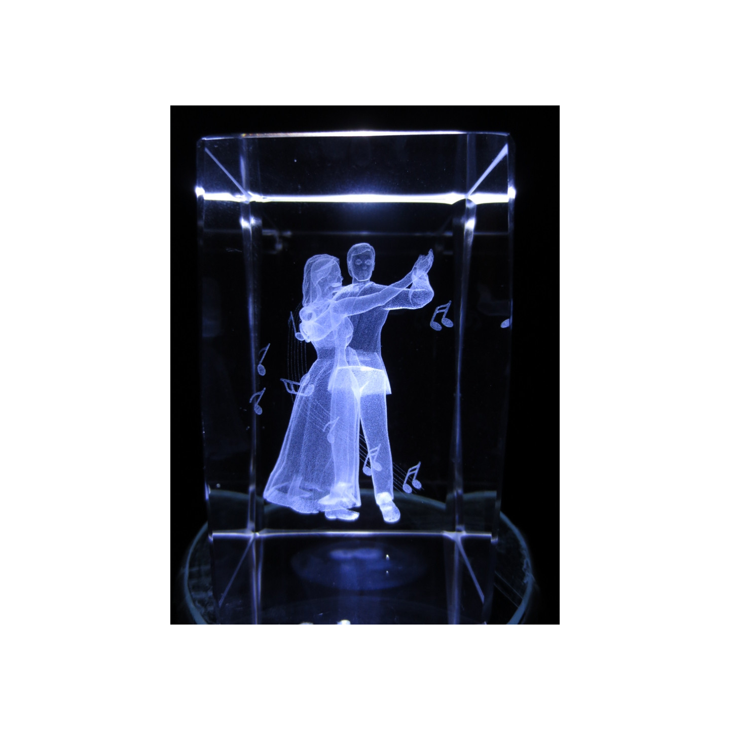 3D Crystal Laser Engraved Block - Dancing Couple