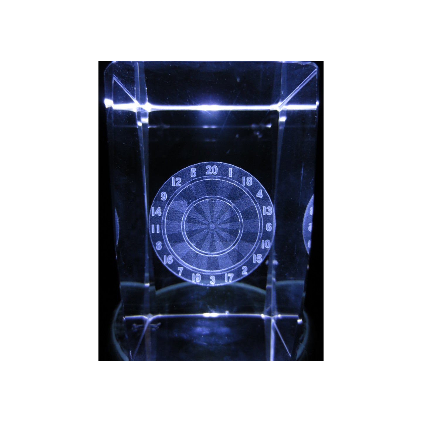 3D Crystal Laser Engraved Block – Dartboard