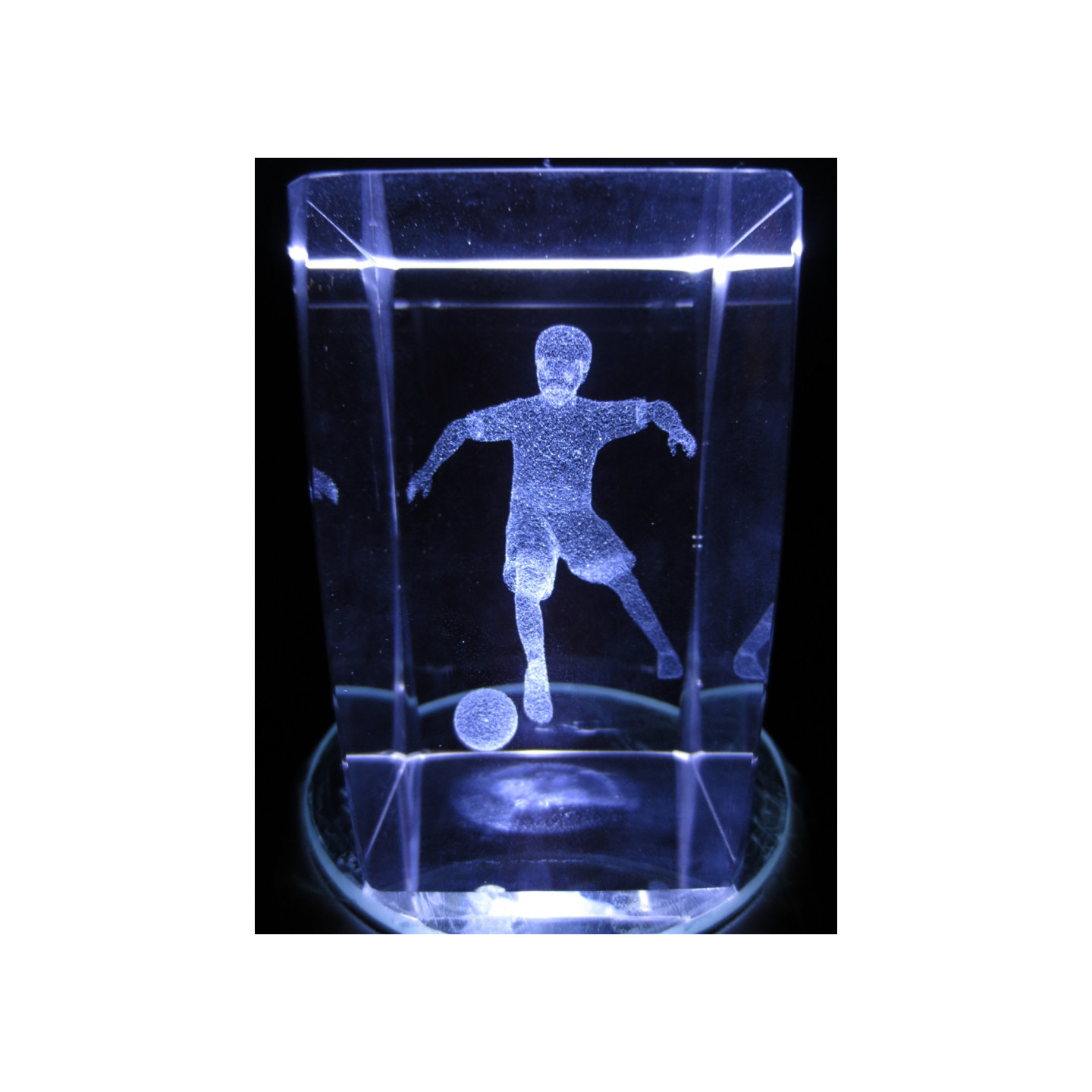 3D Crystal Laser Engraving Block – Football Player
