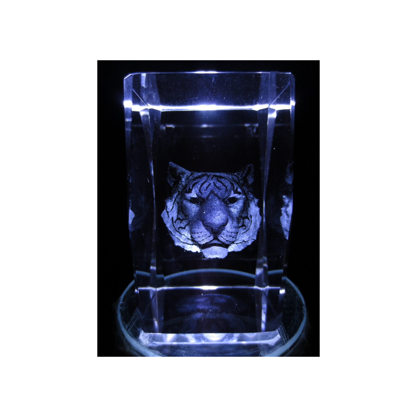 3D Crystal Laser Engraving Block – Tiger's Head