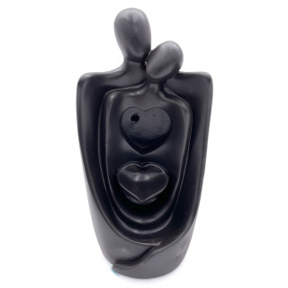 Backflow Incense Burner Love Heart Black