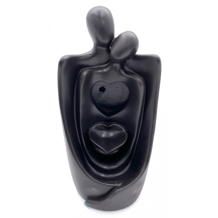Backflow Incense Burner Love Heart Black