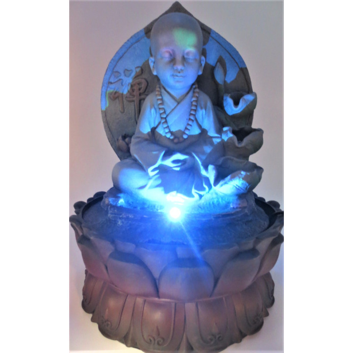 Shao-Lin Monk Fountain with LED lighting Large (17032)