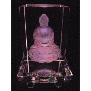 3D Crystal Laser Engraving Block – Meditation Buddha