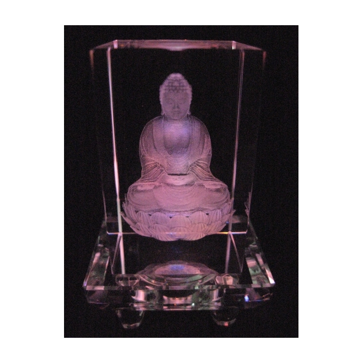 3D Crystal Laser Engraving Block – Meditation Buddha