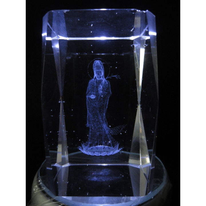 3D Crystal Laser Engraving Block – Luxury Standing Guanyin