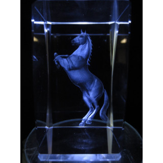 3D Crystal Laser Engraving Block – Jumping Horse