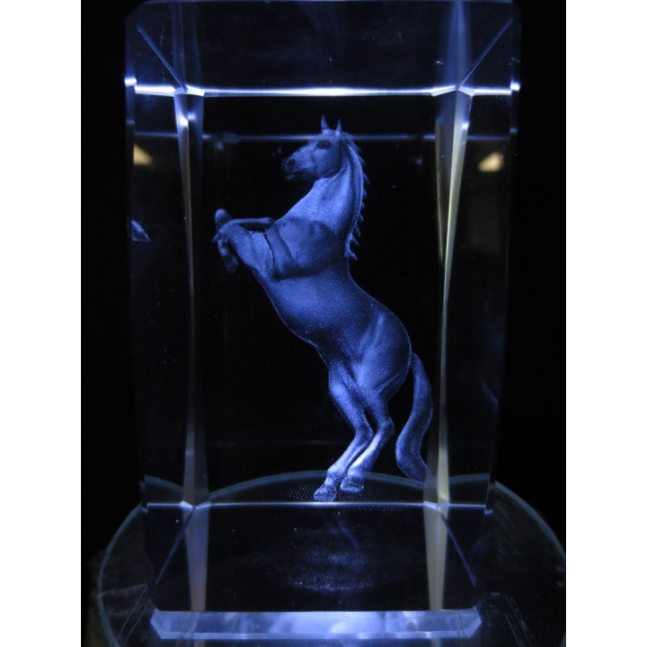 3D Crystal Laser Engraving Block – Jumping Horse