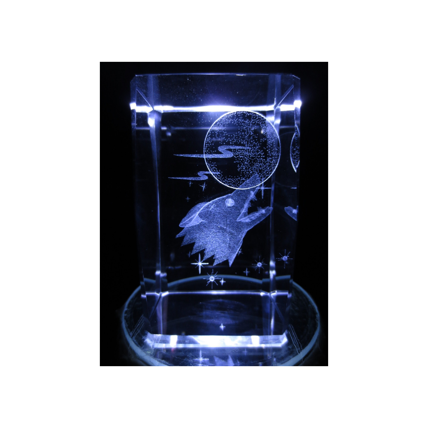 3D Crystal Laser Engraving Block – Wolf (II)