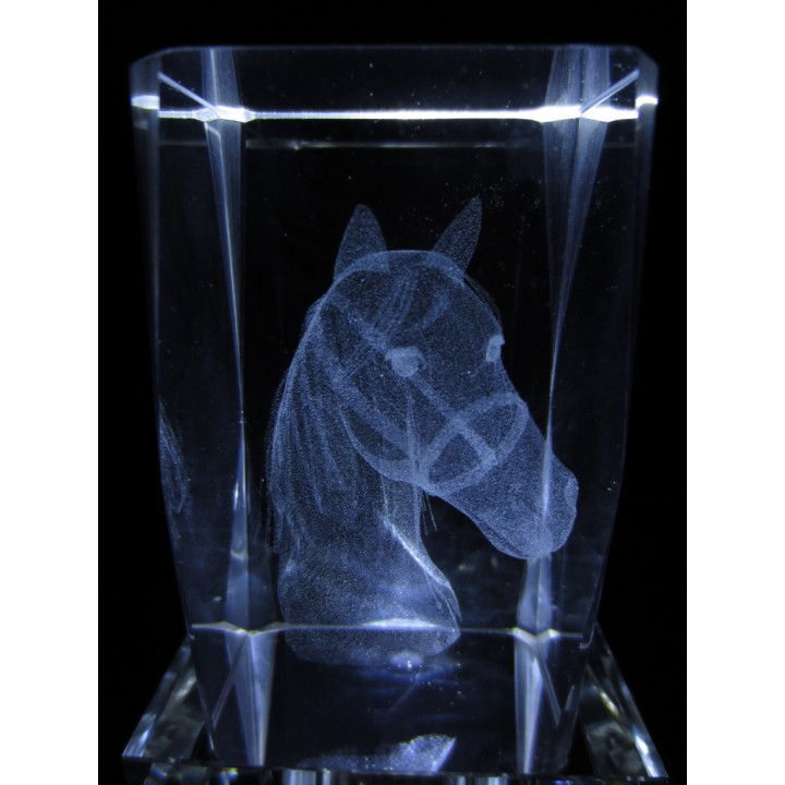 3D Crystal Laser Engraving Block – Horse Head