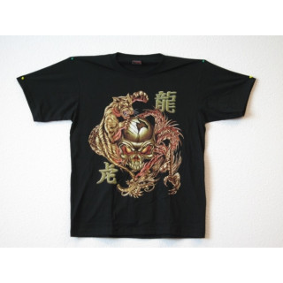 T-shirt Dragon, Tiger and Skull
