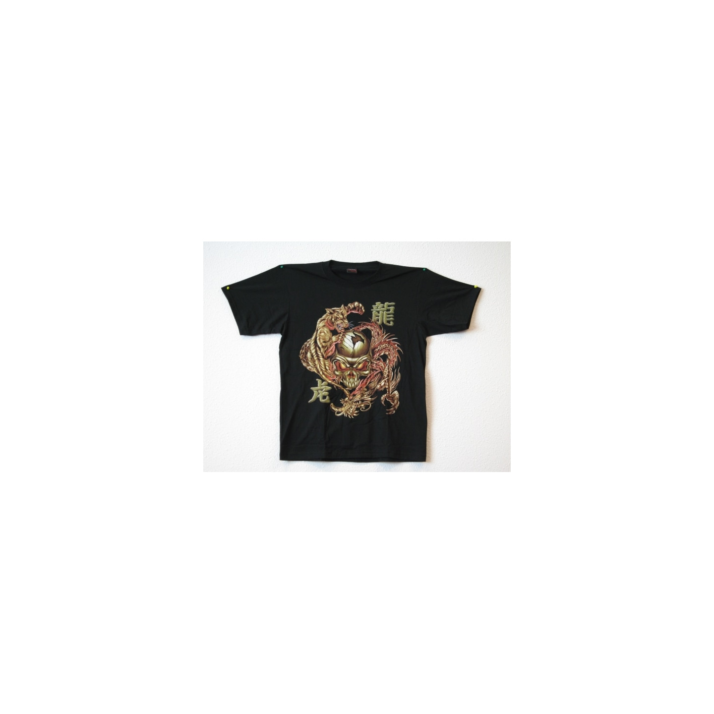 T-shirt Dragon, Tiger and Skull