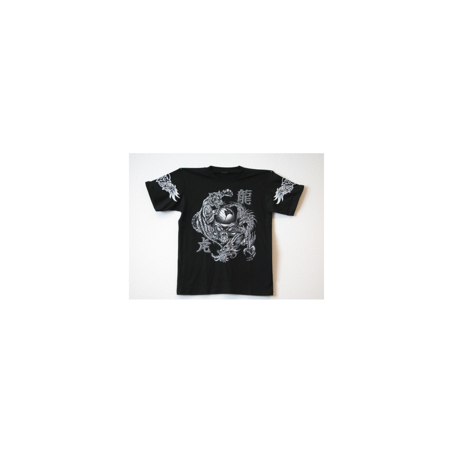 T-shirt Dragon, Tiger and Skull