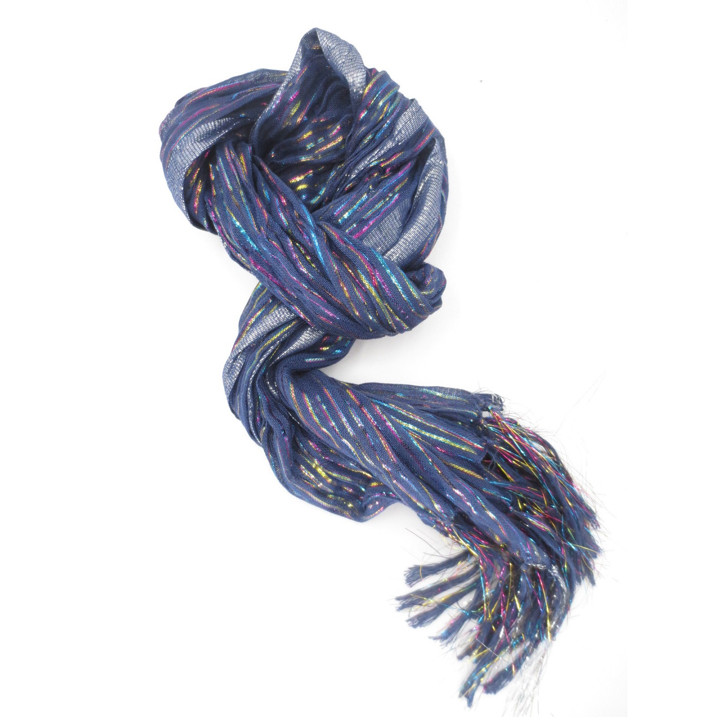 Viscose with glitterstripes dark purple