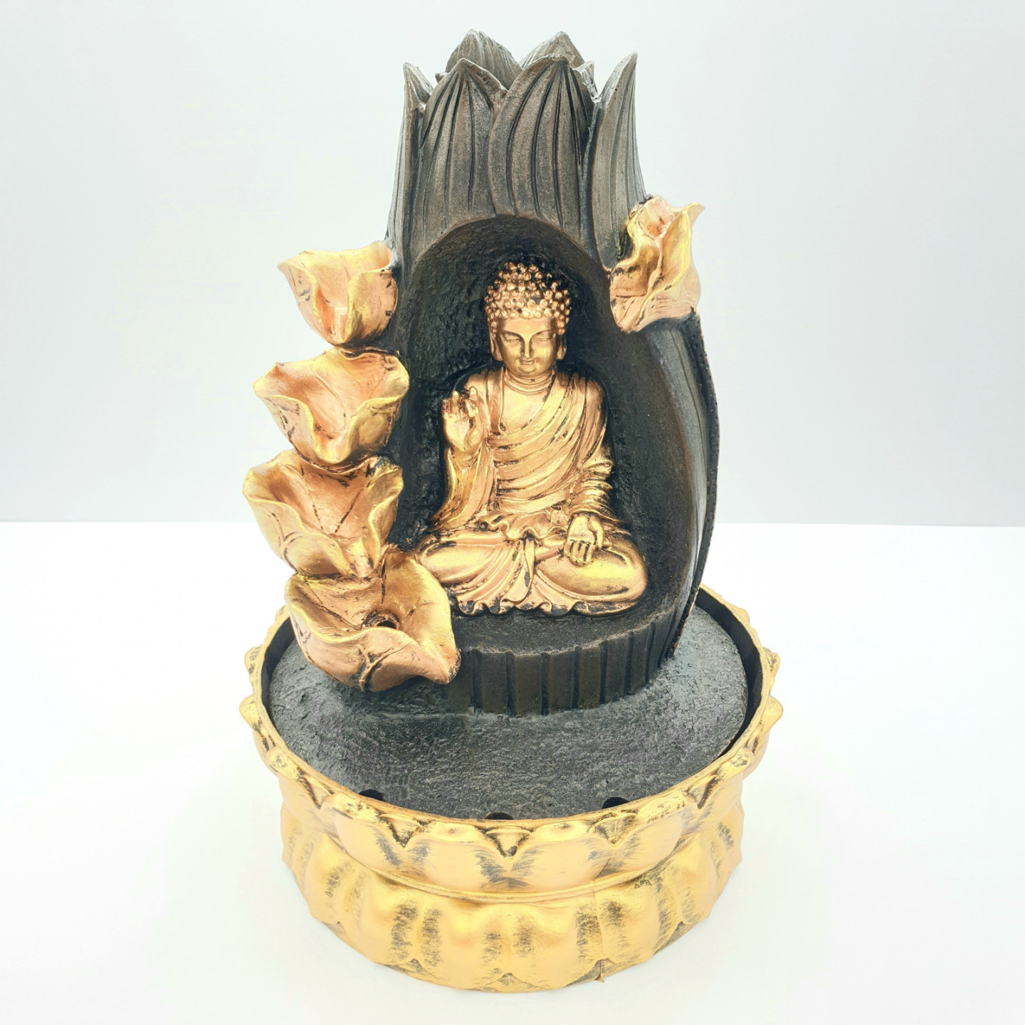 Meditation Led Lighting Buddha in Lotus Fountain Small (2292)