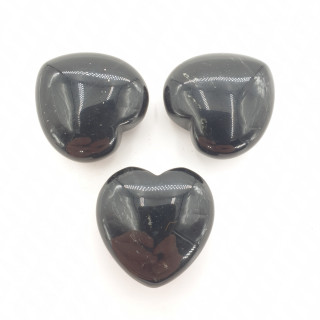Gemstone Heart with Gift Bag - Obsidian ()