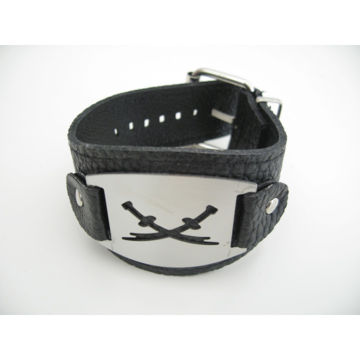 bracelet with metal plate Swords