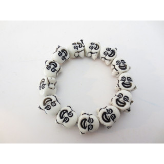 Laughing Buddha bracelace White