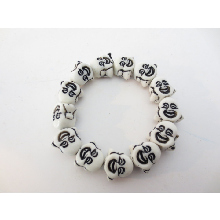 Laughing Buddha bracelace White