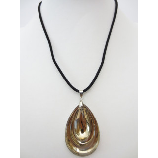 crystal tear shaped pendant necklace coffee brown