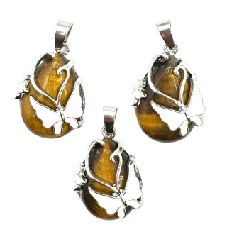 Gemstone Butterfly Pendant - Tiger Eye ()