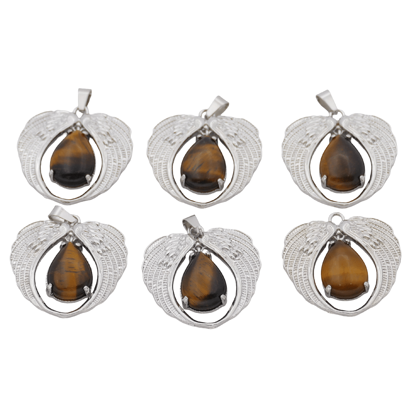 Angel Wing Tiger Eye Pendant (Set of 6 Pieces)