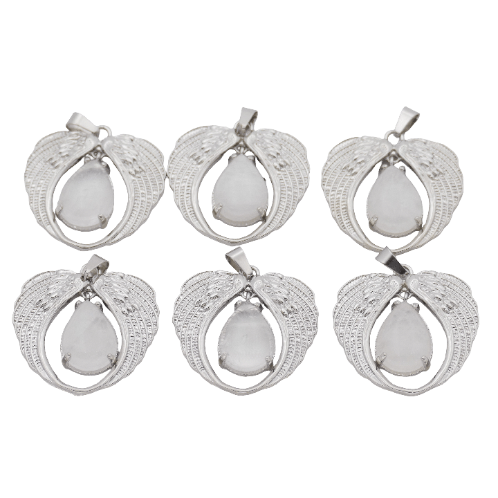 Angel Wing Rock Crystal Pendant (Set of 6 Pieces)