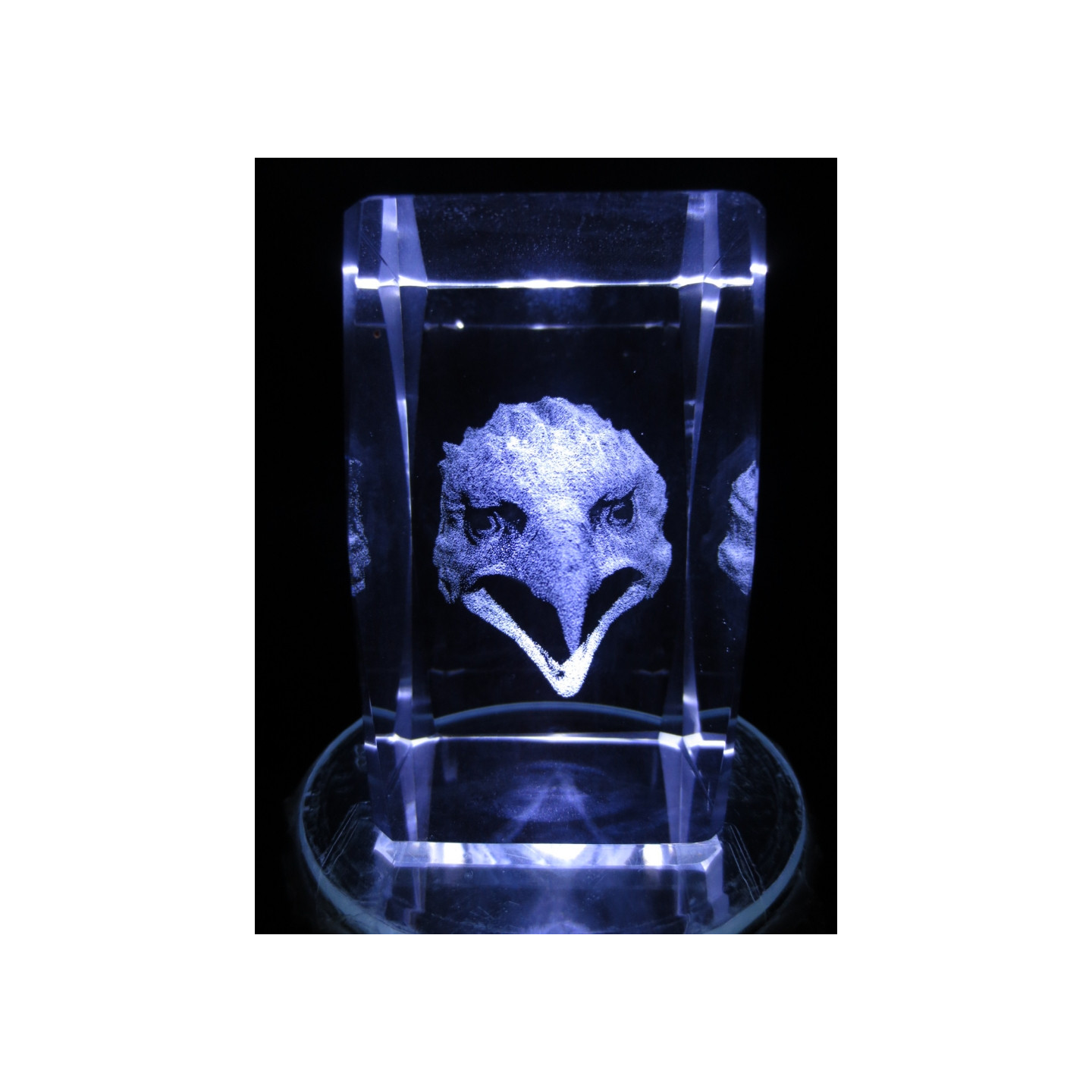 3D Crystal Laser Engraved Block – Eagle (II)